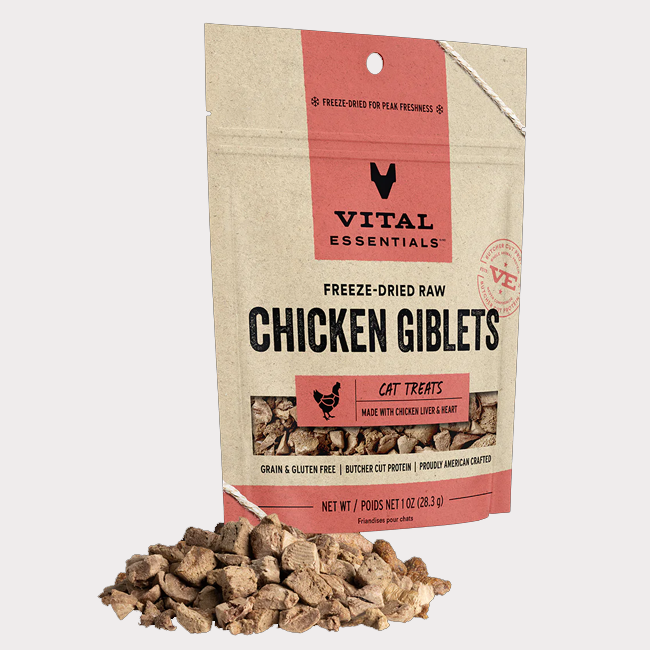 Vital Essentials Freeze-Dried Raw Chicken Giblets Cat Treats