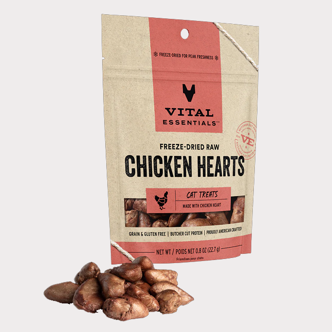 Vital Essentials Freeze-Dried Raw Chicken Hearts Cat Treats