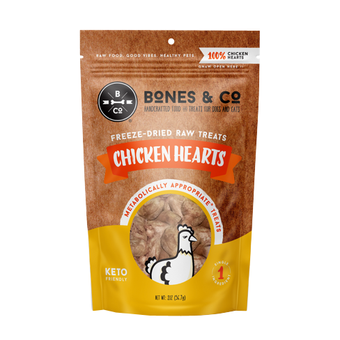 Bones and Co Freeze-Dried Raw Treats, Chicken Hearts