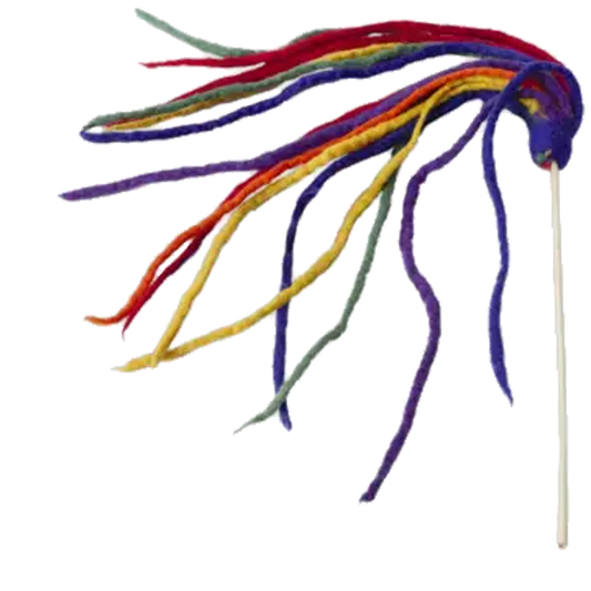 Multi-Strand Wool Cat Teaser Wand Toy